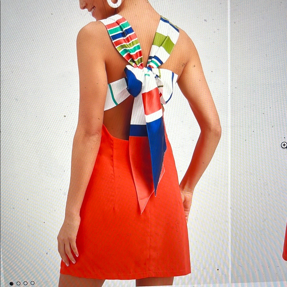 Lulu's Orange Sundress with Halter Neckline for Cocktail Night Out